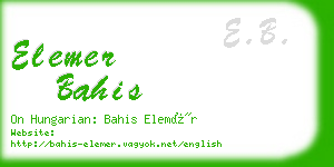 elemer bahis business card